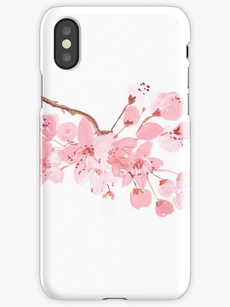 750x1000 Pink Cherry Blossom Watercolour Painting Iphone Cases Amp Covers By