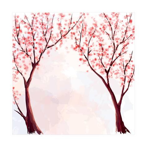 473x473 Cherry Blossom. Watercolor Illustration Poster By Megapixelina