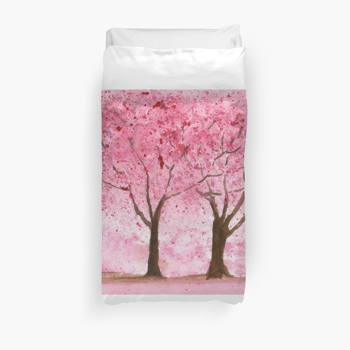 1200x1200 Cherry Trees. Watercolor Painting Art Print Fine Art Print From