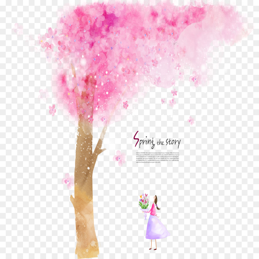 900x900 Download Watercolor Painting Cherry Blossom Illustration Dream