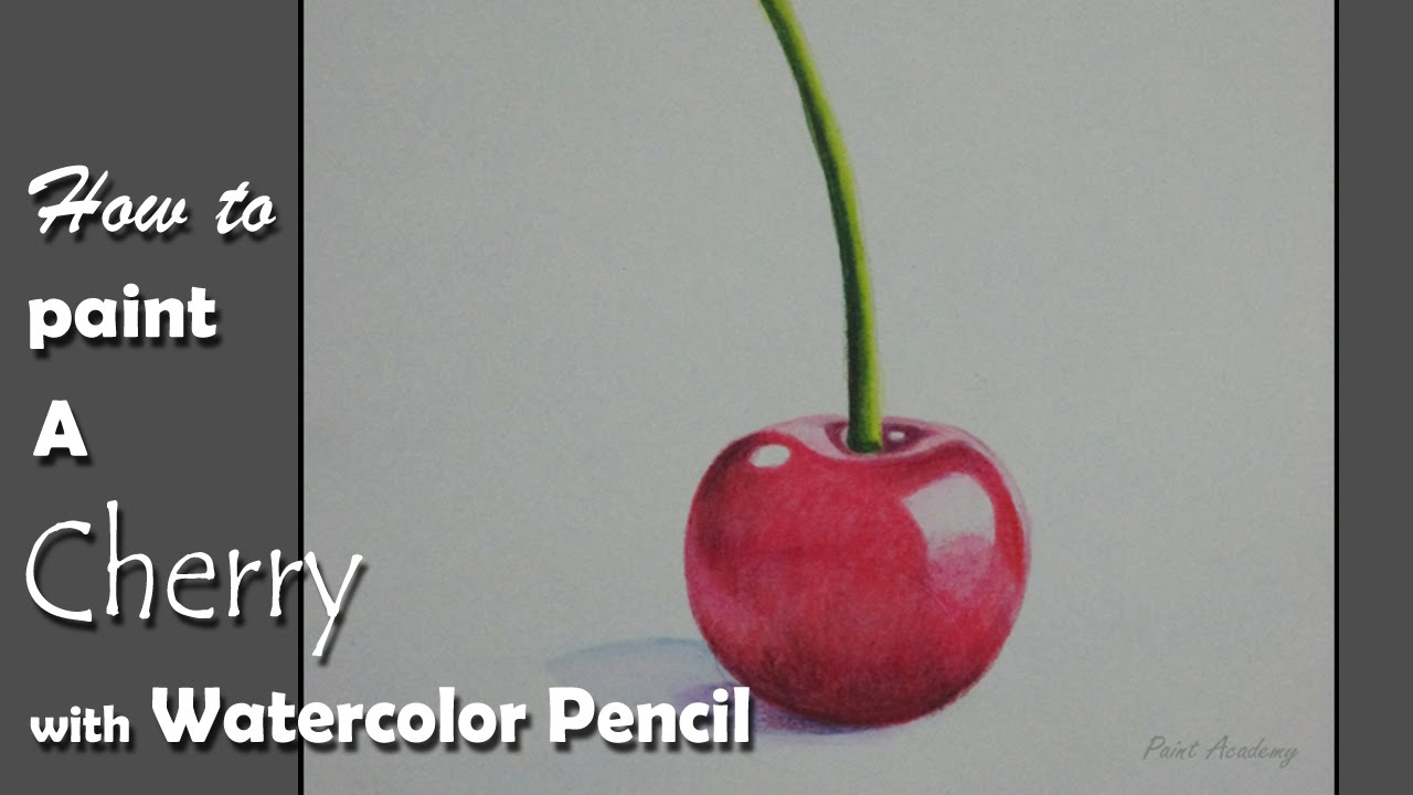 1280x720 How To Paint A Cherry With Watercolor Pencil Step By Step