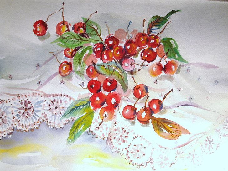 728x546 How To Paint Luscious Cherries In Watercolor (With Pictures)