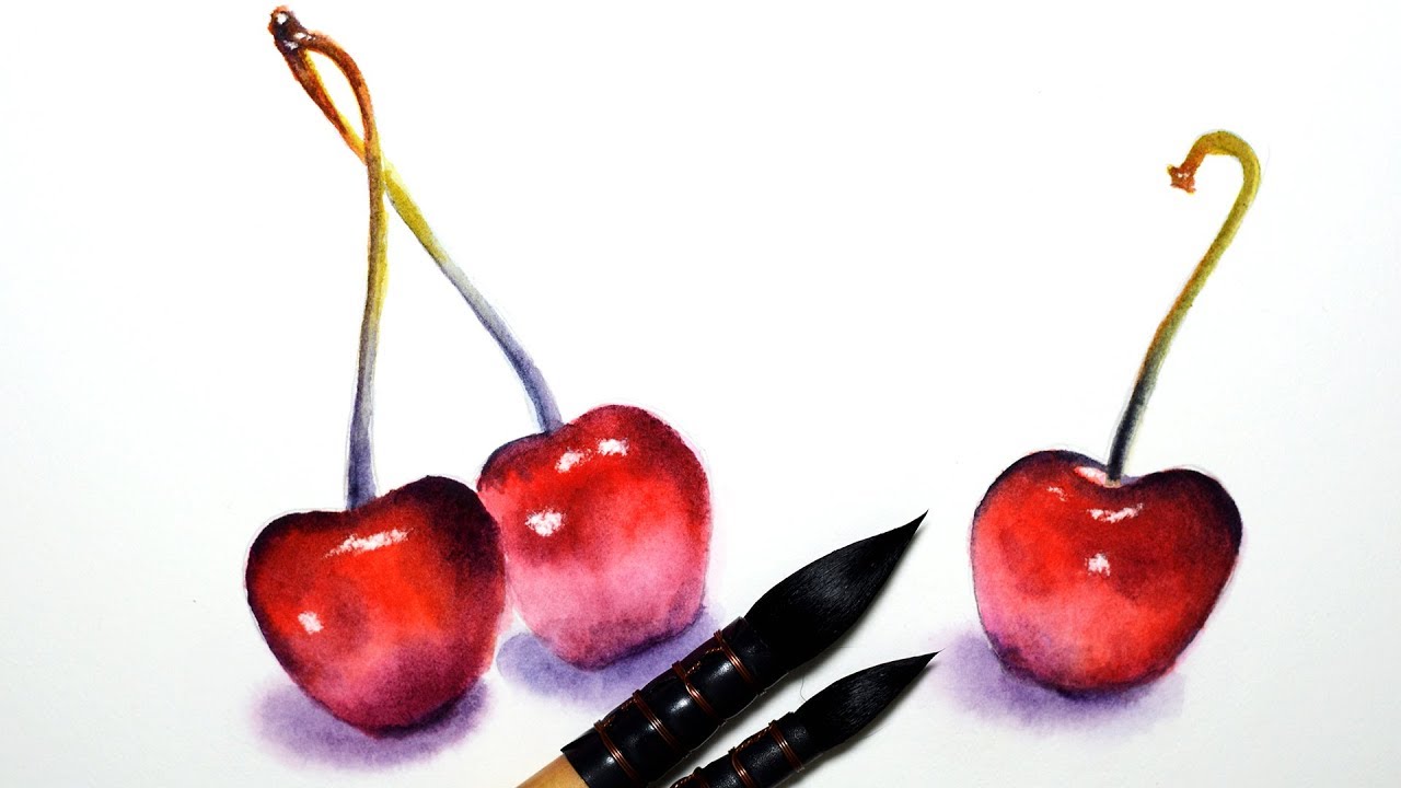 1280x720 How To Paint Cherry In Watercolor