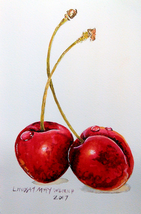 600x914 Live! Realistic Cherries In Watercolor 1230pm Et The Frugal