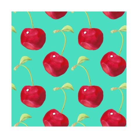 473x473 Summer Fruit Pattern. Watercolor Cherry Pattern. Watercolor
