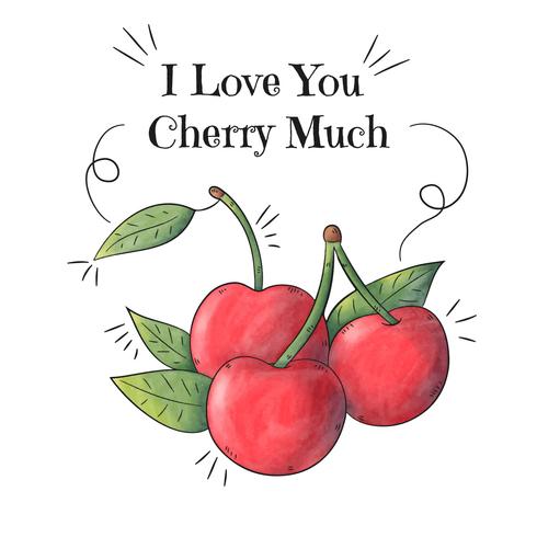 490x490 Watercolor Cherries With Inspirational Quote And Play Words