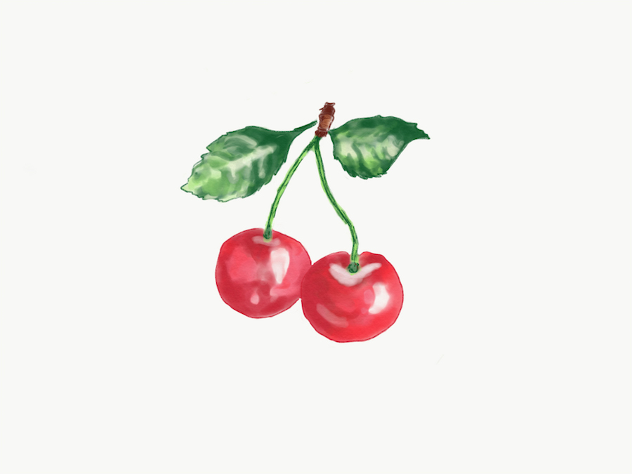 900x675 Watercolor Cherries Angela Seserman Design