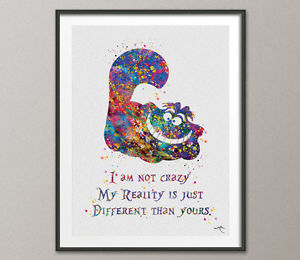 300x260 Cheshire Cat Quote Alice In Wonderland Watercolor Print Wedding