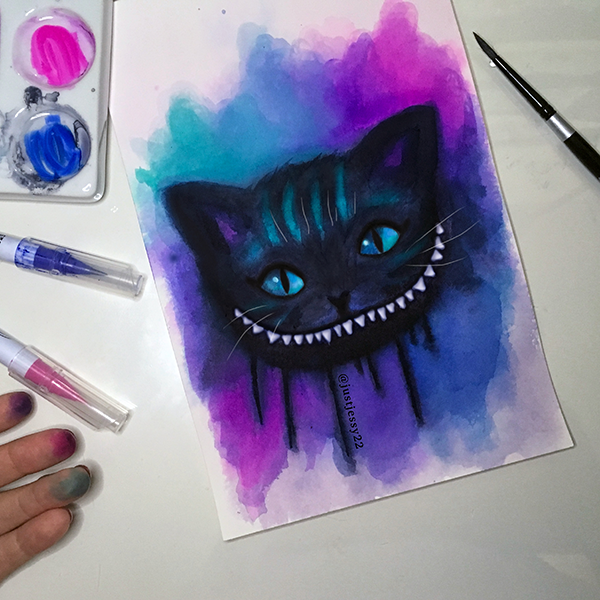 600x600 Cheshire Cat Watercolor By Jessyg22