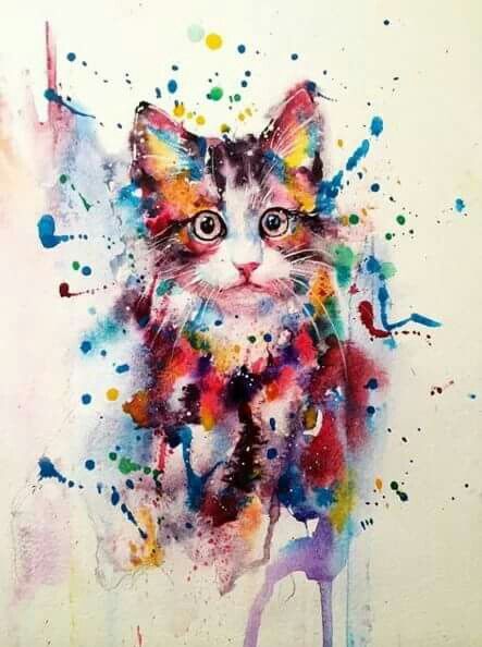 443x594 Pin By Janet Lee On Breath Cat, Watercolor And