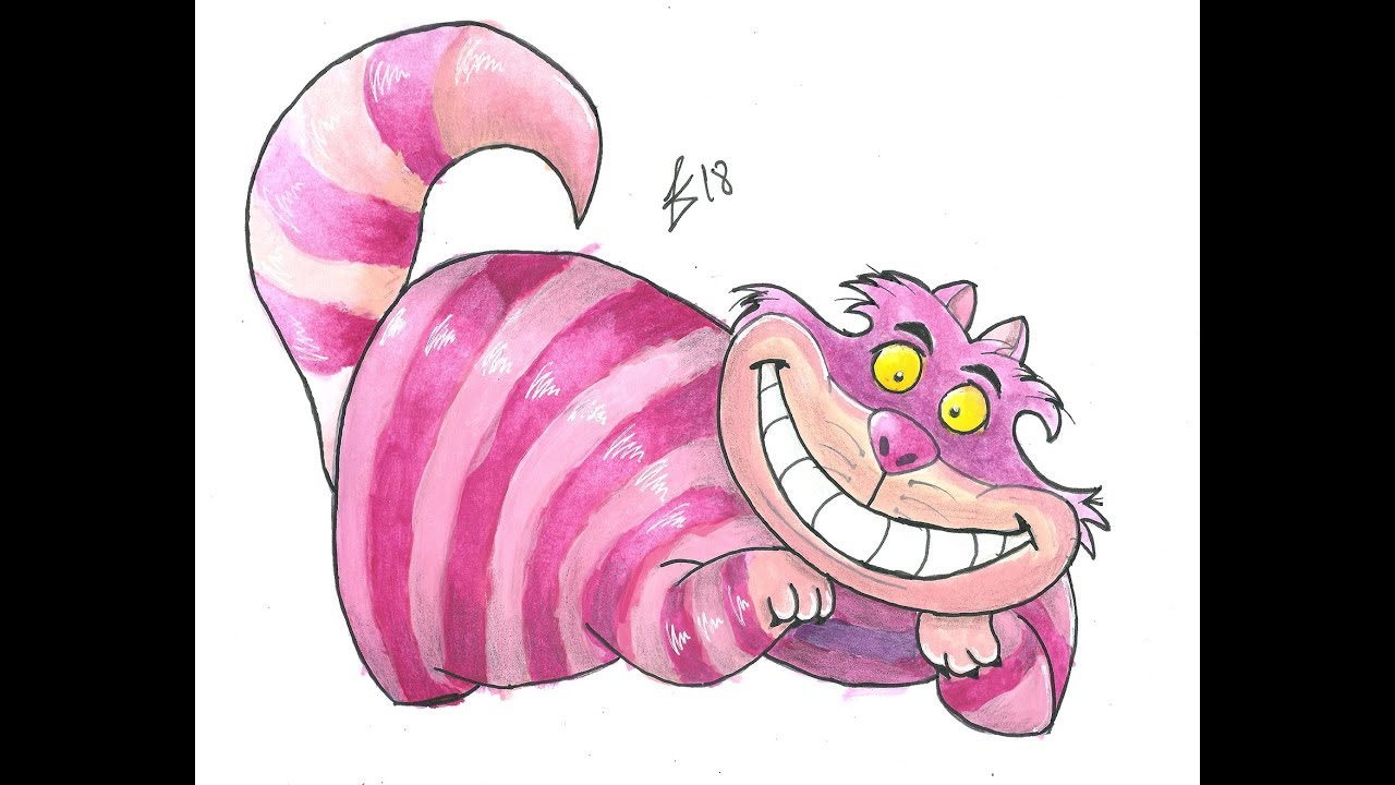 1280x720 Speed Draw Cheshire Cat (Watercolor)