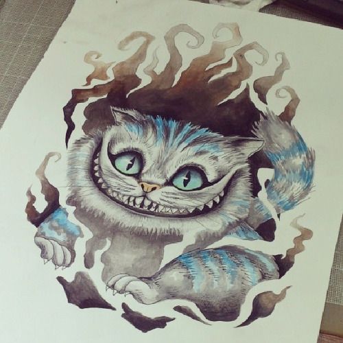 500x500 Cheshire Cat Watercolor