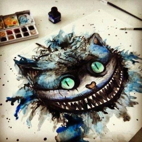 480x480 Punk Watercolor Cheshire Cat Alice In Wonderland Painting