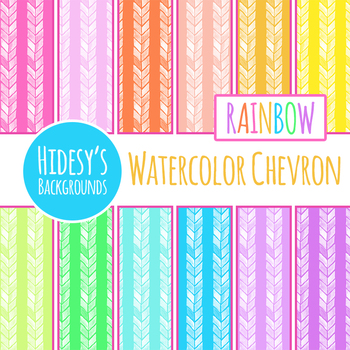 350x350 Watercolor Chevron Backgrounds Digital Papers Clip Art Set Tpt