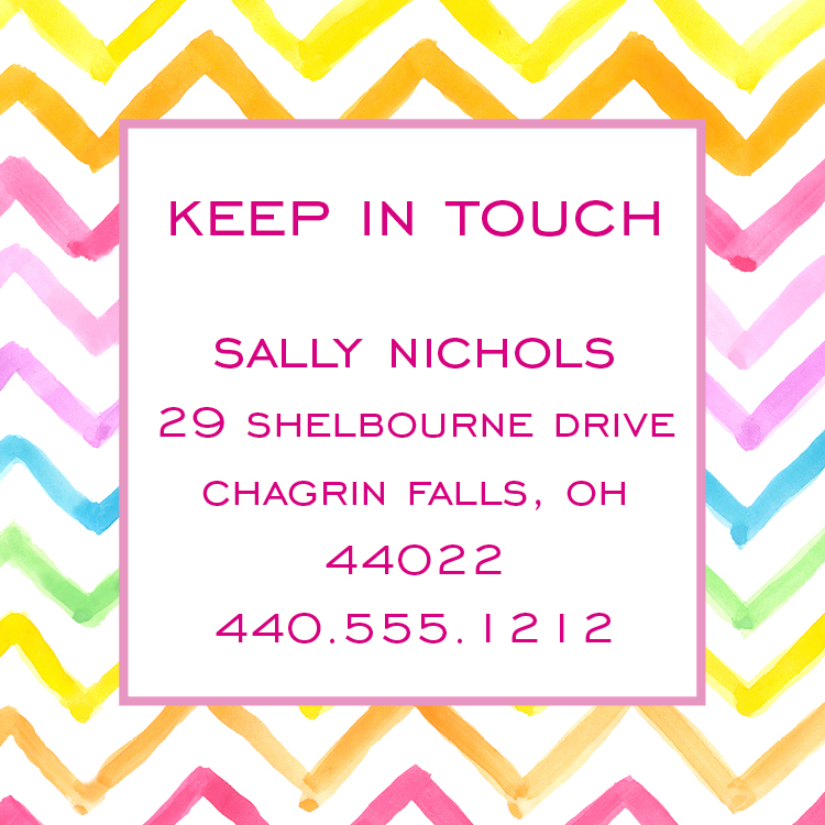 750x750 Chevron Watercolor Keep In Touch Card Idesign + Co