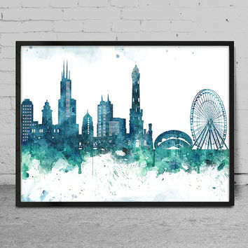 354x354 Shop Chicago Skyline Wall Art On Wanelo
