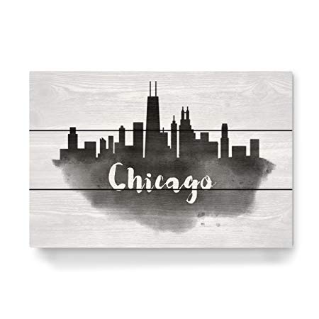 450x450 Artboxone Wooden Wall Art Chicago Skyline By Artist Travel