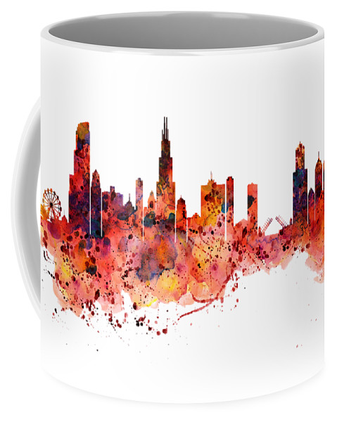 479x600 Chicago Watercolor Skyline Coffee Mug For Sale By Marian Voicu