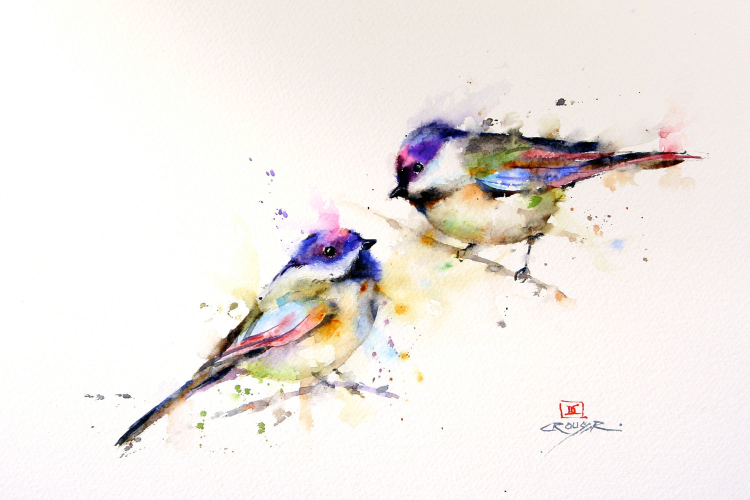 1500x1000 Chickadee Watercolor Print Bird Art Painting By Dean