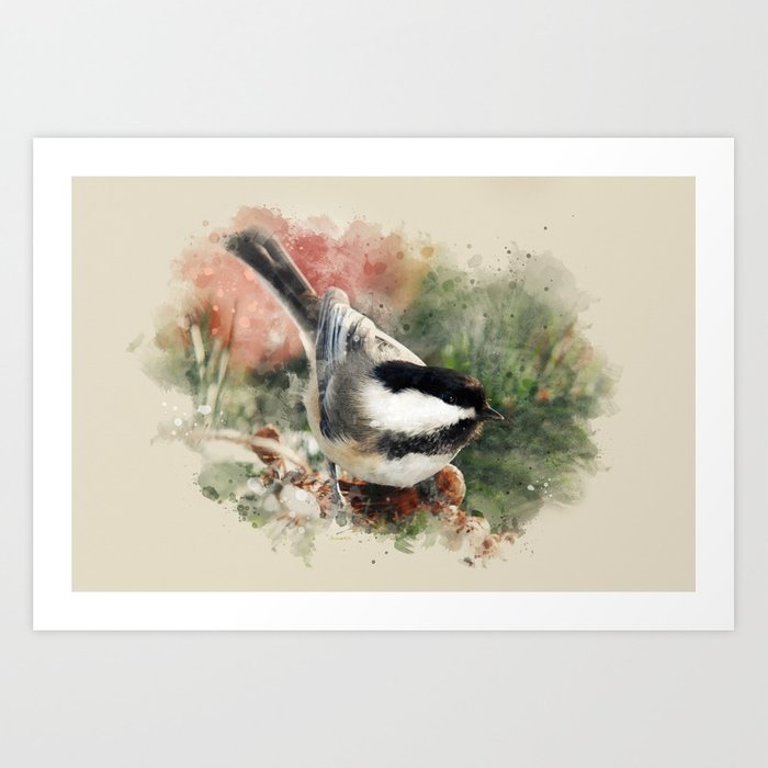 700x700 Chickadee Watercolor Art Art Print By Christinarollo Society6