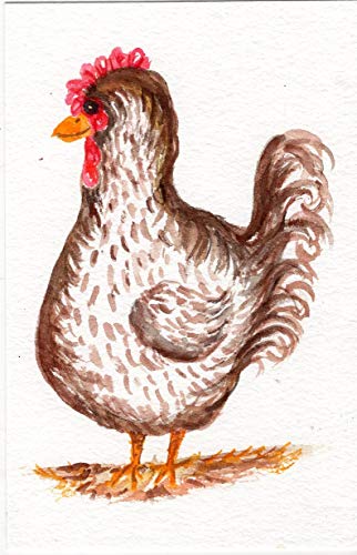 322x500 Chicken Watercolor Painting