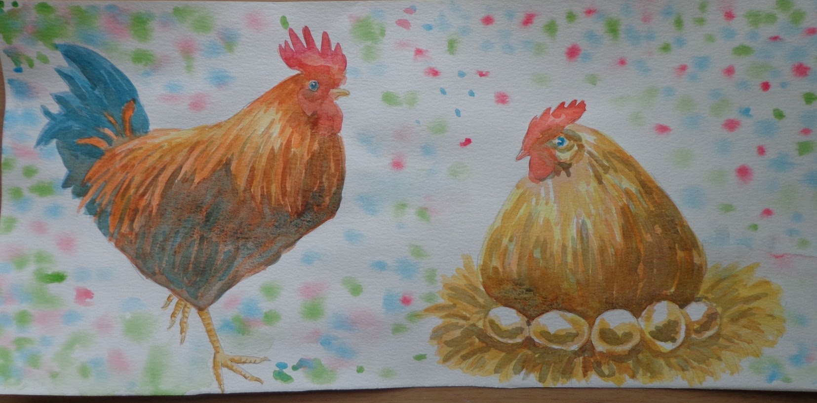 1655x818 Painting Chickens In Watercolor
