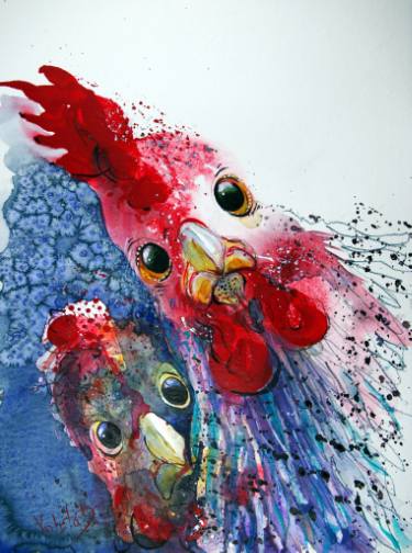 375x504 Sold, Usa) Roasted Chicken With Potatoes !! Painting By Violeta