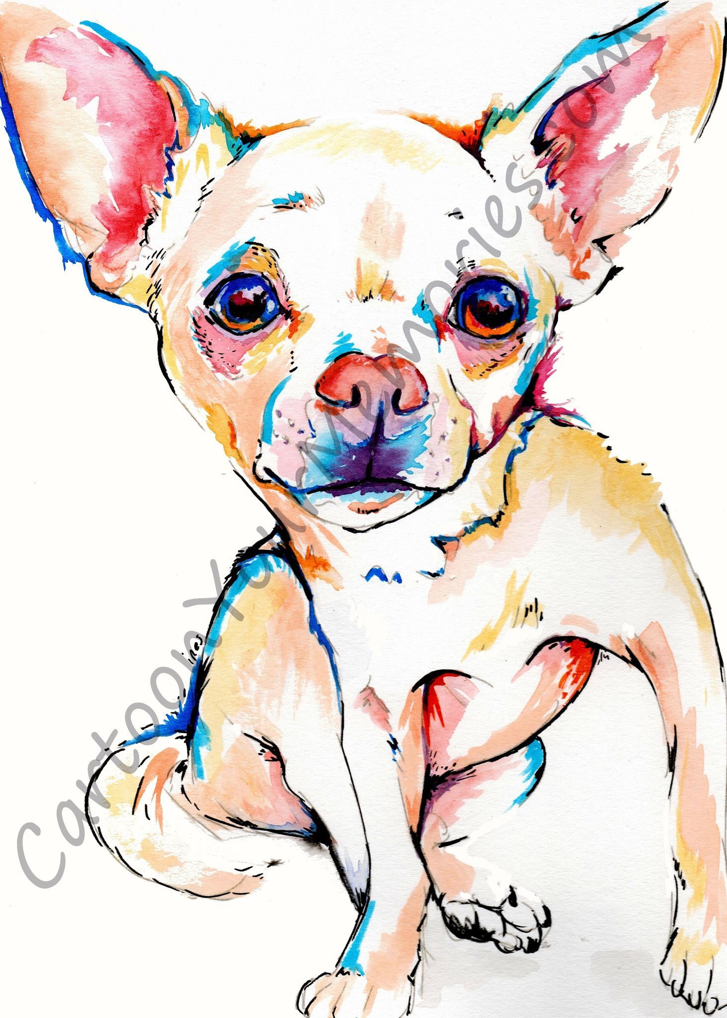 1463x2048 Chihuahua Watercolor Print Chihuahuas Watercolor