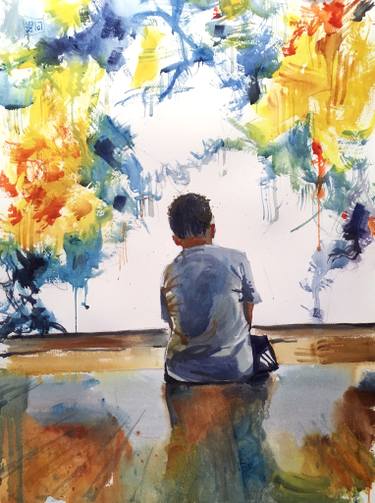 375x503 Original Realism Children Watercolor Paintings For Sale Saatchi Art