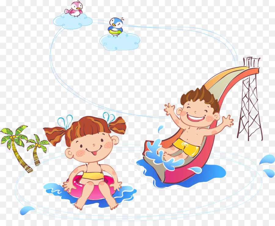 900x740 Child Watercolor Painting Cartoon Illustration