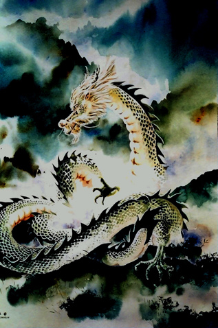 317x478 Dragon Watercolor Watercolor 1999 84 X 59cm [Sold]