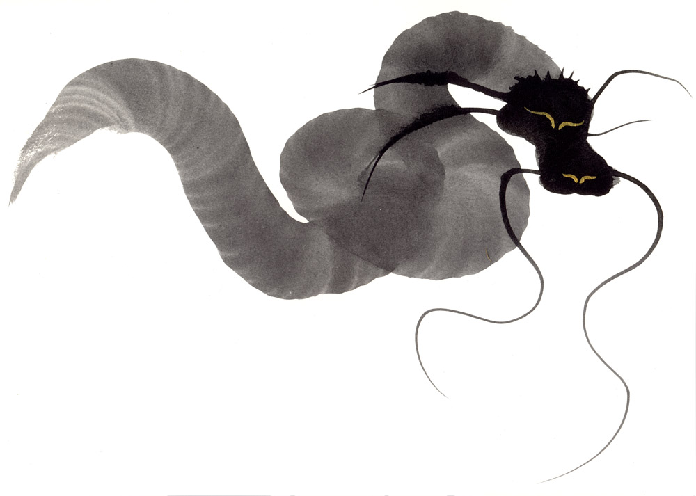 1000x713 Watercolor Chinese Dragon J. Kelso Art