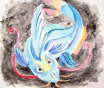 350x297 Chinese Dragon Watercolor Painting Kinderart