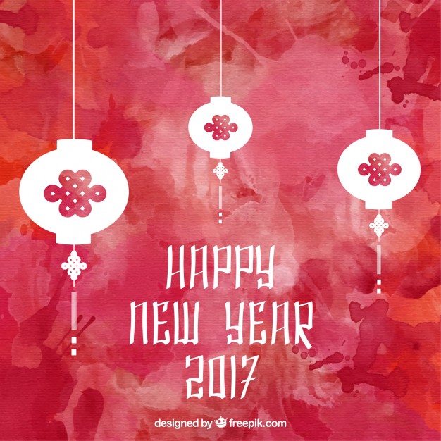 626x626 Chinese New Year Lanters On Watercolor Background Vector Free