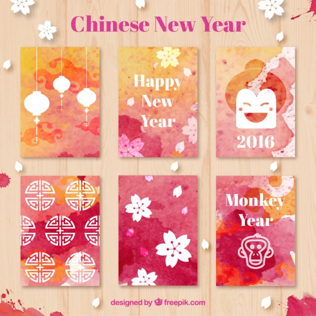 626x626 Watercolor Chinese New Year Cards Vector Free Download