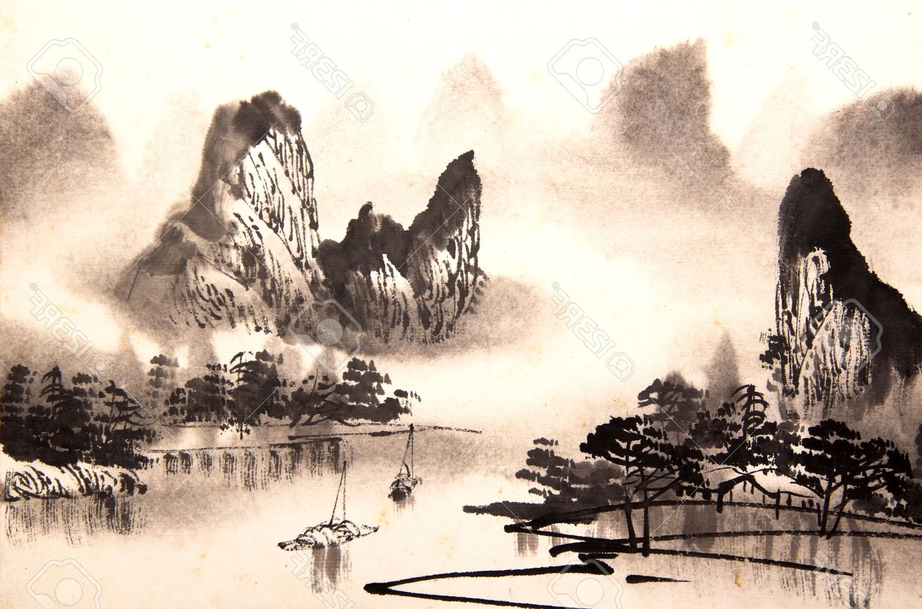 1300x859 Chinese Watercolor Landscape Paintings Chinese Landscape