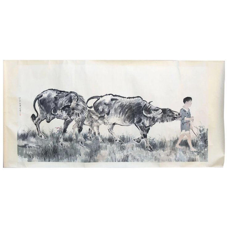 740x740 Chinese Watercolor On Paper Painting And Signed Xu