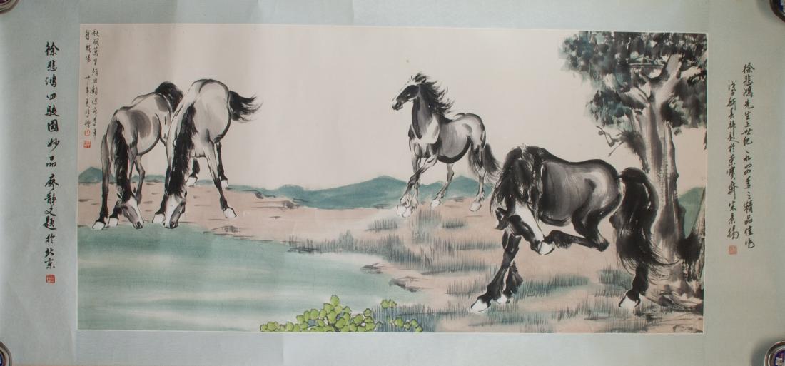 1100x513 Xu Beihong Chinese 1895 1953 Watercolor Paper Roll