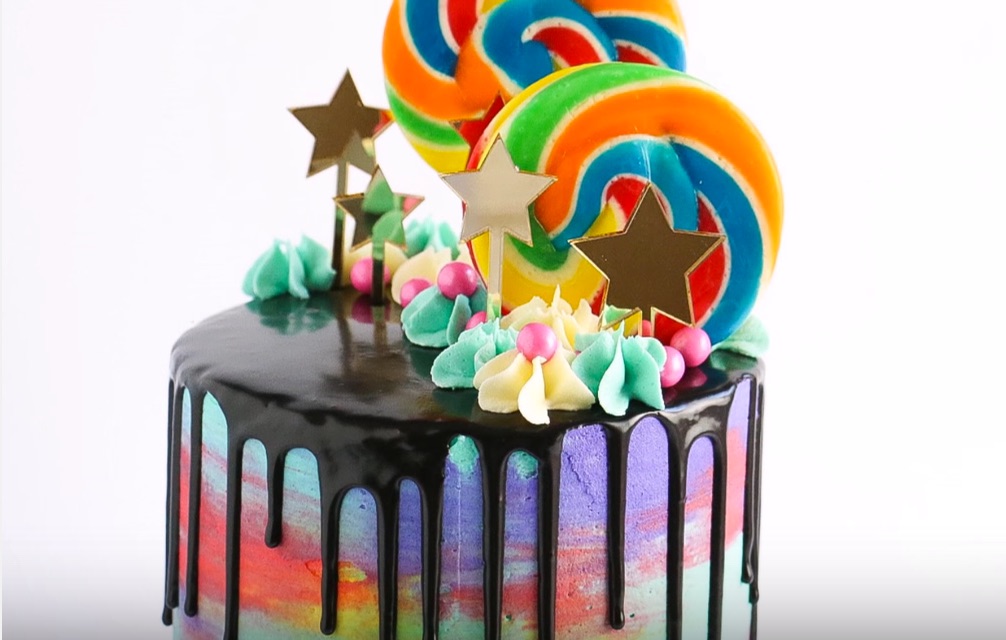 1006x640 How To Make Watercolor Drip Chocolate Cake