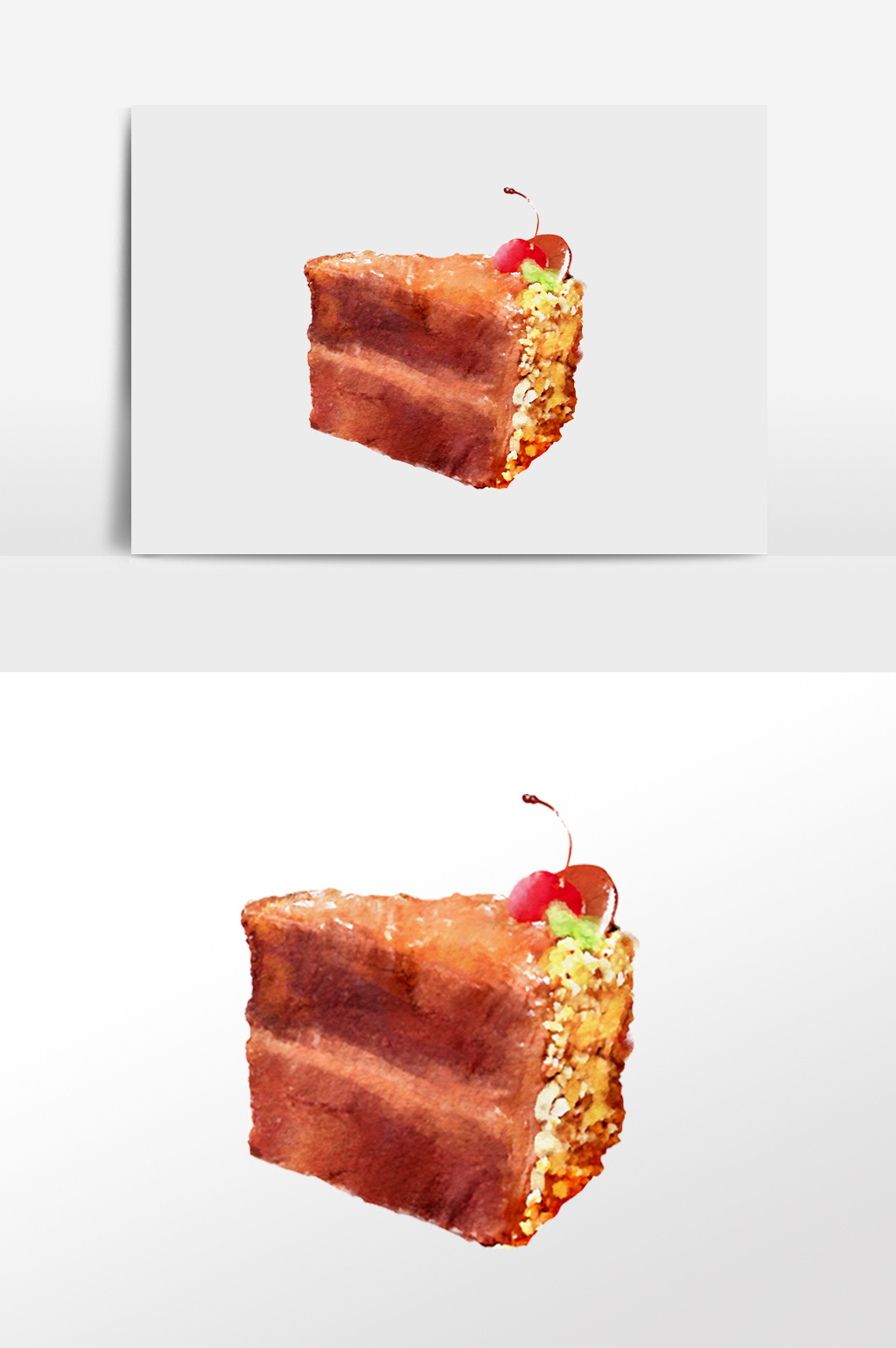 1024x1540 Watercolor Cake Hand Drawn Peanut Chocolate Cake Free Download