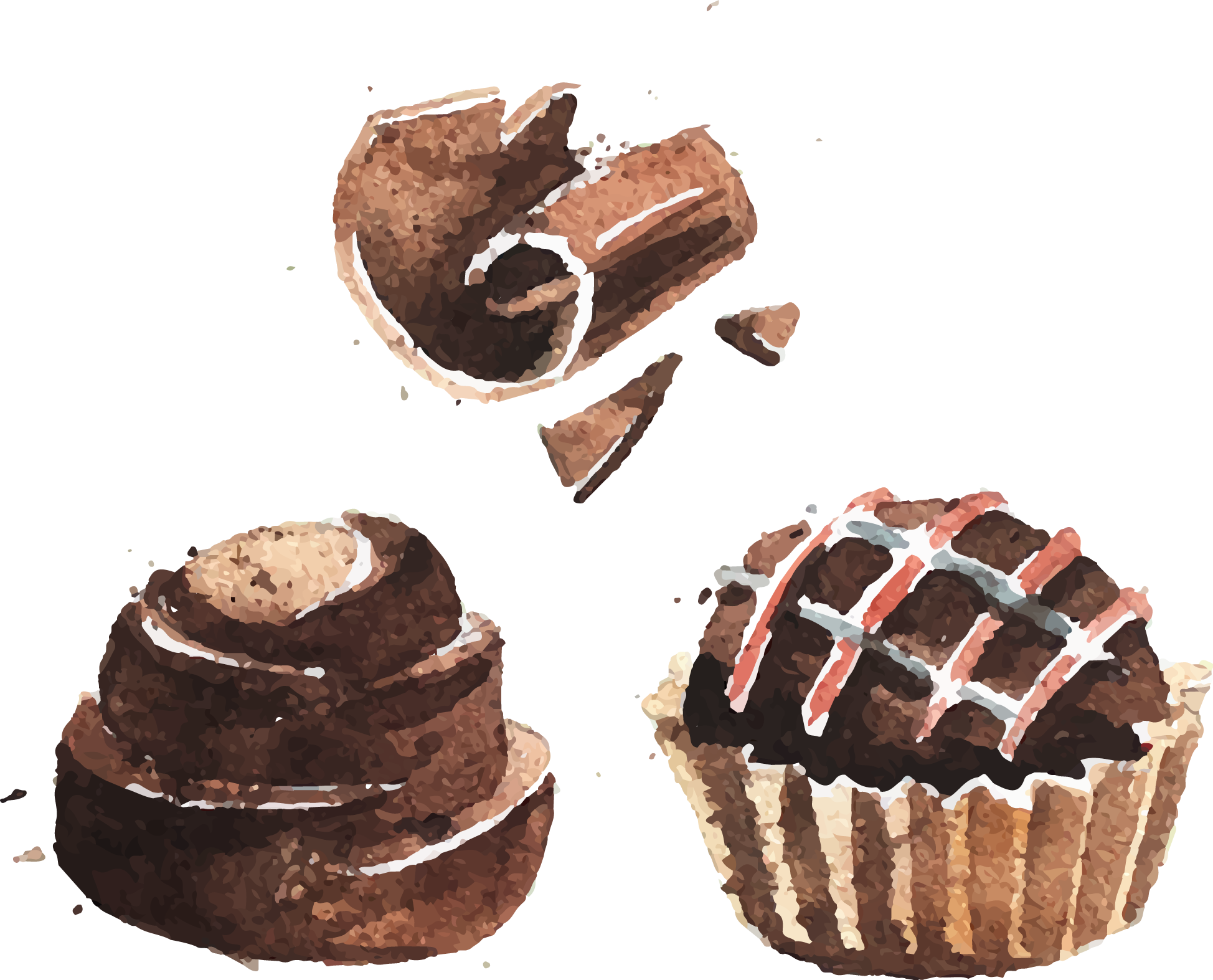 1948x1573 Chocolate Cake Bonbon Brigadeiro Watercolor Painting