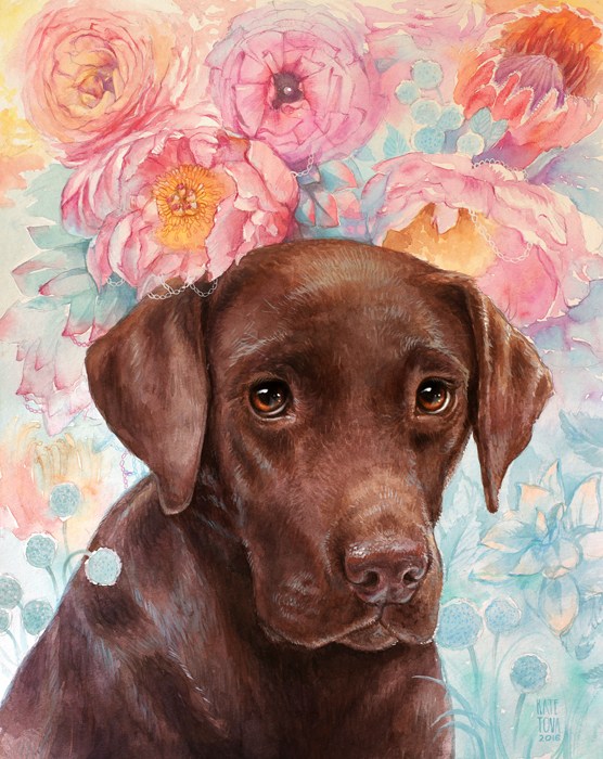 556x700 Custom Watercolor Pet Portrait On Custom Background