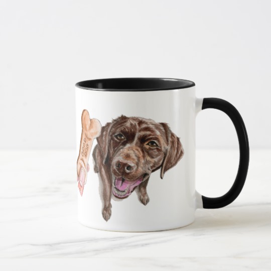540x540 Good Dog Chocolate Lab Watercolor Illustration Mug