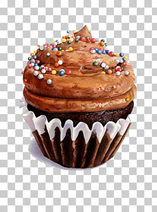 310x418 Cupcake Art Watercolor Painting Drawing, Chocolate Cake Png