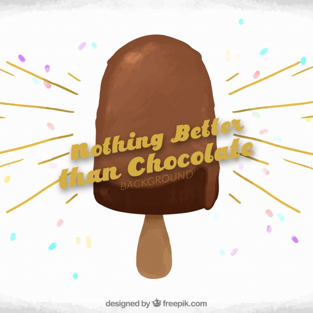 626x626 Watercolor Chocolate Ice Cream Background Vector Free Download