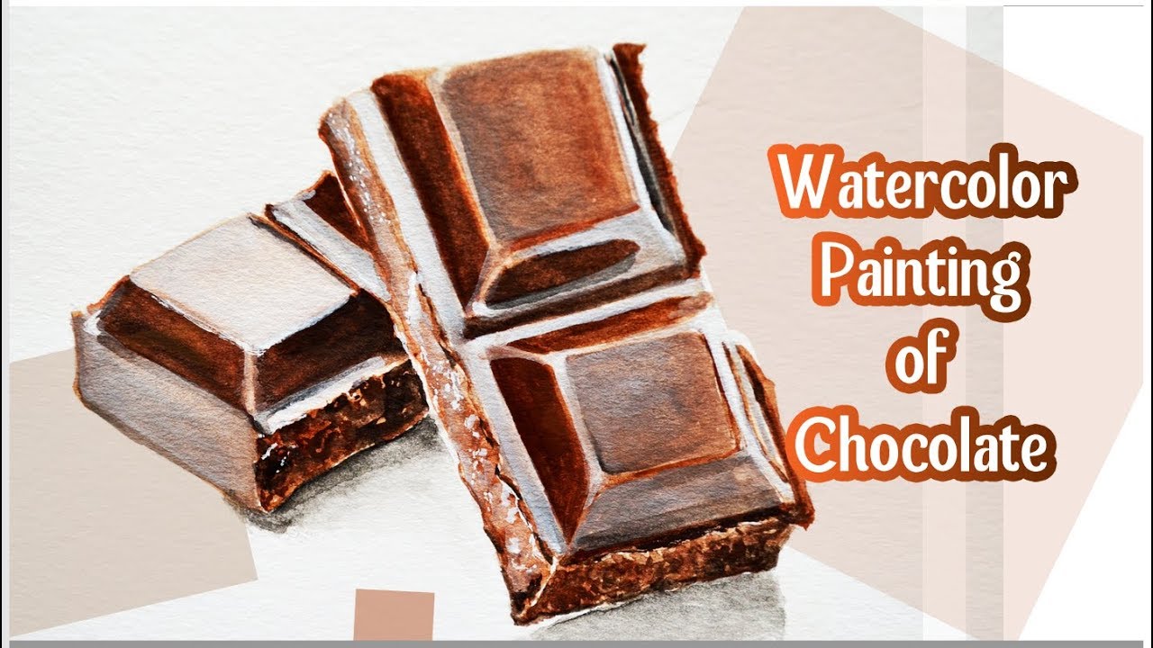 1280x720 Chocolate Bar Watercolor Painting By Coldi Art