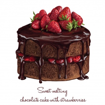 338x338 Chocolate Cake Clipart Watercolor 16