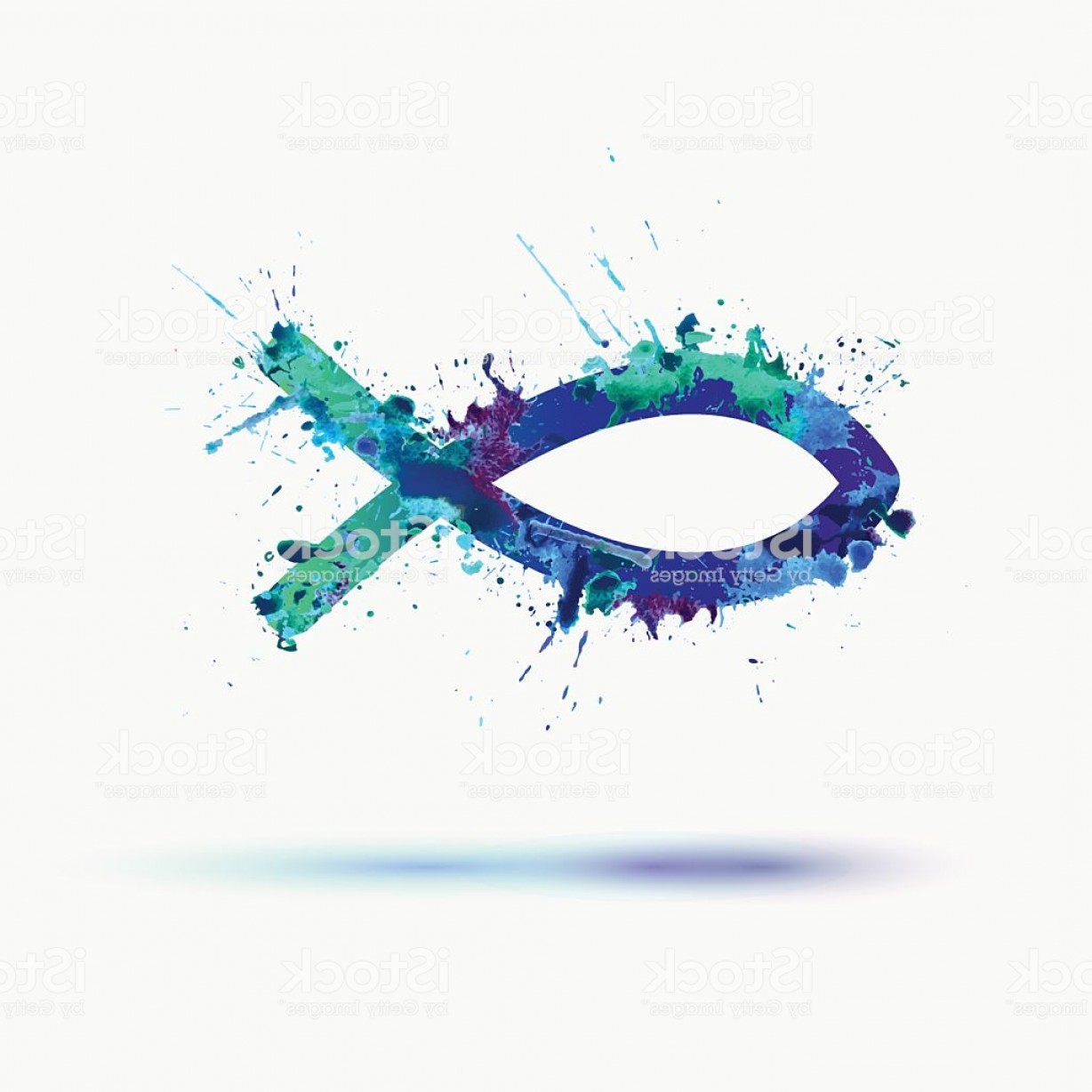1228x1228 Christian Fish Symbol Vector Watercolor Splash Gm Shopatcloth
