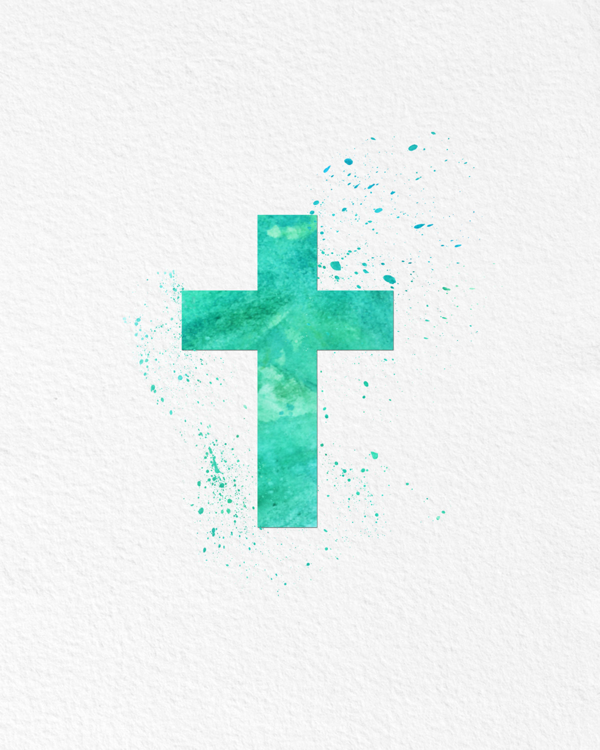 1200x1500 Watercolor Art Christian Cross Religious Gift Modern 8x10 Wall Art