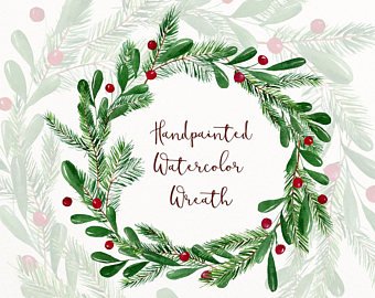 340x270 Christmas Watercolor Etsy